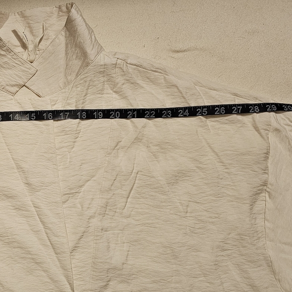 ANTHROPOLOGIE Cream Blouse Womens The Dilon Short Sleeves Wide-packet CREAM 2X - Picture 11 of 12